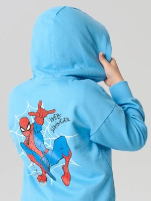 Sinsay - Bluza z kapturem z nadrukiem na plecach Spider-Man - niebieski