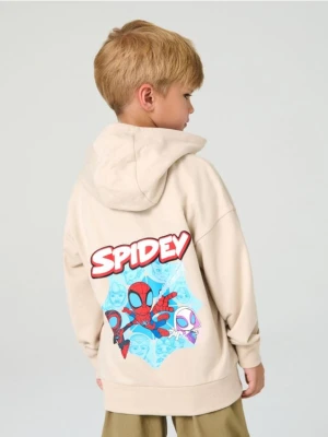 Sinsay - Bluza z kapturem z nadrukiem na plecach Spidey & His Amazing Friends - beżowy