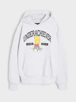 Sinsay - Bluza z kapturem z nadrukiem The Simpsons - szary