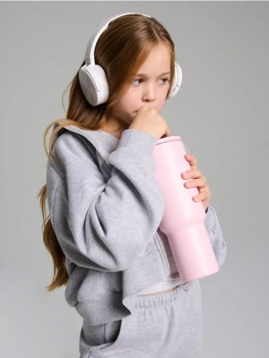 Sinsay - Bluza z kapturem z ozdobnymi cyrkoniami - szary