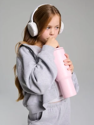 Sinsay - Bluza z kapturem z ozdobnymi cyrkoniami - szary