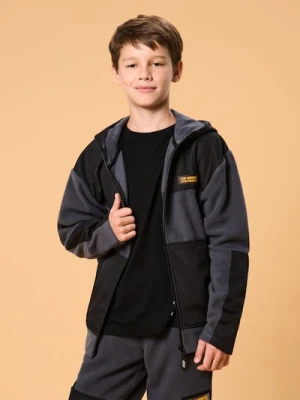 Sinsay - Bluza z kapturem z przeszyciami - szary