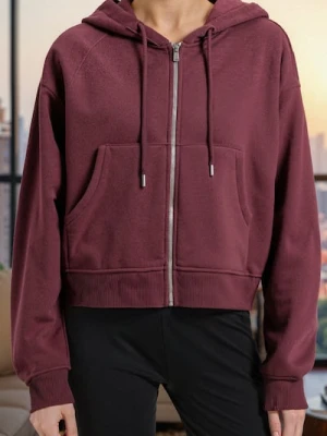 Zdjęcie produktu Sinsay - Bluza z kapturem z zapięciem - bordowy