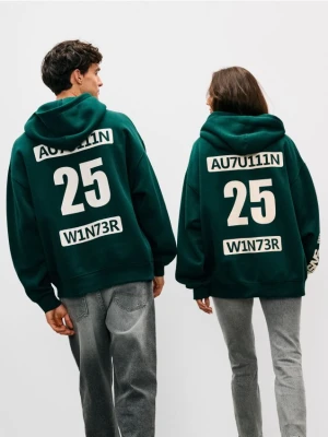 Sinsay - Bluza z kapturem - zielony