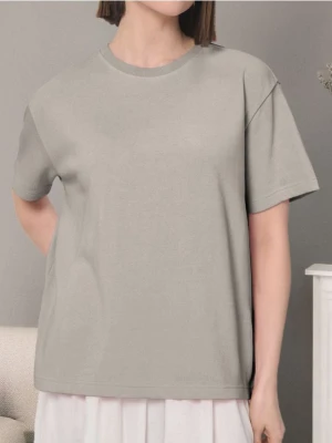 Sinsay - Bluza z krótkim rękawem - beżowy