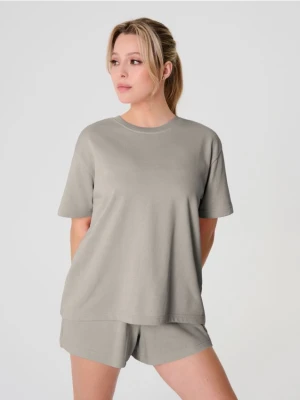 Sinsay - Bluza z krótkim rękawem - beżowy