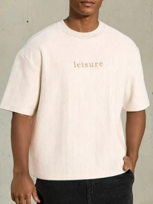 Sinsay - Bluza z krótkim rękawem - kremowy