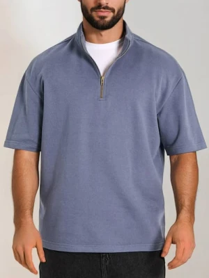 Sinsay - Bluza z krótkim rękawem - niebieski