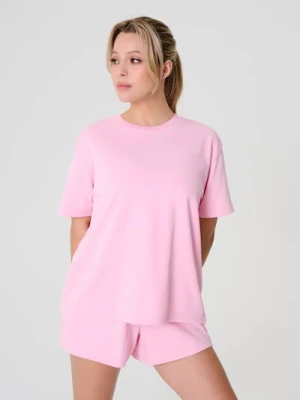 Sinsay - Bluza z krótkim rękawem - różowy