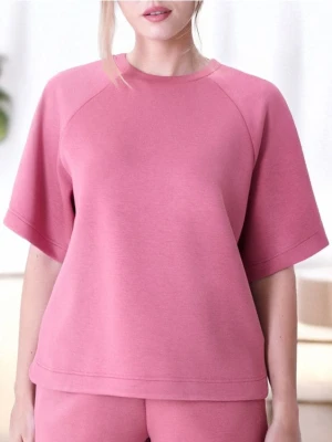 Sinsay - Bluza z krótkim rękawem soft touch - fioletowy