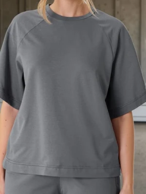 Sinsay - Bluza z krótkim rękawem soft touch - niebieski