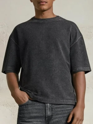 Sinsay - Bluza z krótkim rękawem - szary