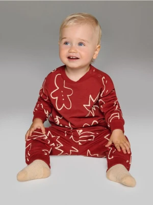 Sinsay - Bluza z motywem świątecznym - bordowy
