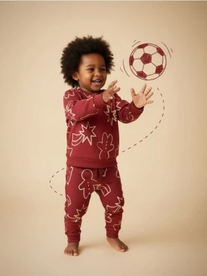 Sinsay - Bluza z motywem świątecznym - bordowy