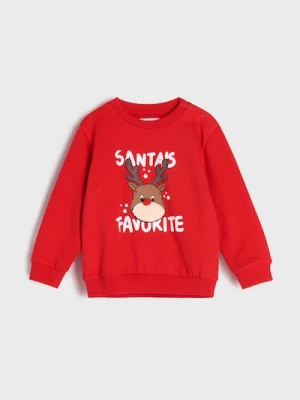 Sinsay - Bluza z motywem świątecznym - czerwony