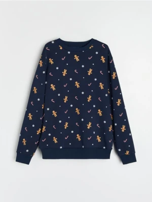 Sinsay - Bluza z motywem świątecznym - granatowy