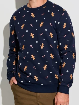 Sinsay - Bluza z motywem świątecznym - granatowy