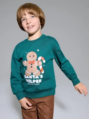 Sinsay - Bluza z motywem świątecznym - green spruce