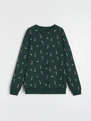 Sinsay - Bluza z motywem świątecznym - zielony