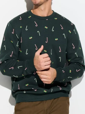 Sinsay - Bluza z motywem świątecznym - zielony