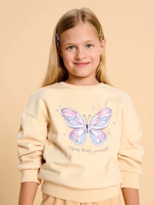 Sinsay - Bluza z nadrukiem - beżowy