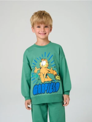 Sinsay - Bluza z nadrukiem Garfield - zielony