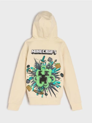 Sinsay - Bluza z nadrukiem na plecach Minecraft - kremowy
