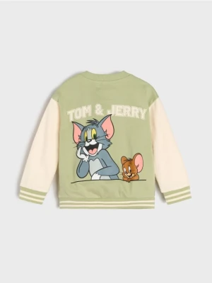 Sinsay - Bluza z nadrukiem na plecach Tom and Jerry - zielony