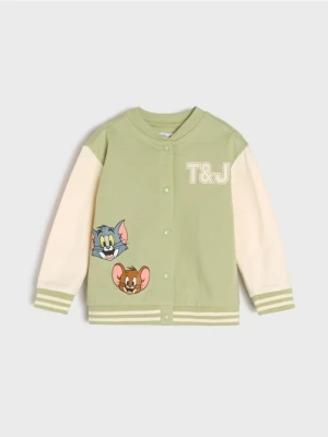 Sinsay - Bluza z nadrukiem na plecach Tom & Jerry Core - zielony