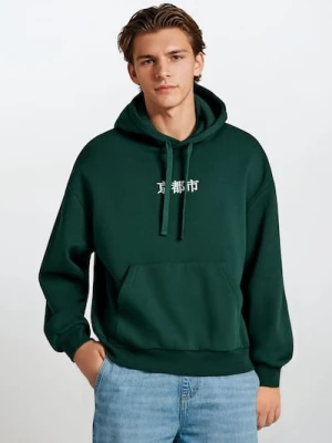 Sinsay - Bluza z nadrukiem na plecach - zielony