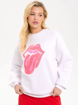Sinsay - Bluza z nadrukiem The Rolling Stones - kremowy