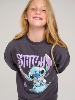 Sinsay - Bluza z nadrukiem z przodu i z tyłu Stitch - szary