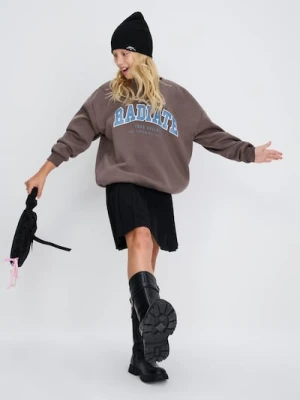 Sinsay - Bluza z napisem - brązowy