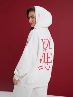 Sinsay - Bluza z napisem na plecach - kremowy