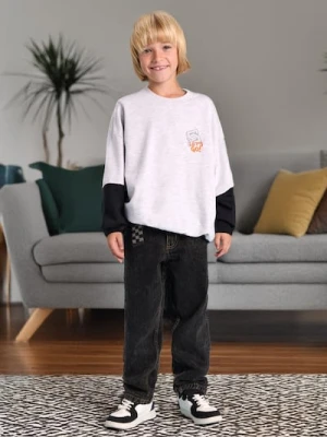 Sinsay - Bluza z napisem oversize - szary