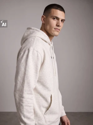 Sinsay - Bluza z napisem z domieszką bawełny - beżowy