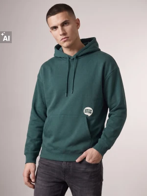 Sinsay - Bluza z napisem z domieszką bawełny - zielony