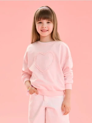Sinsay - Bluza z naszywanym sercem - różowy