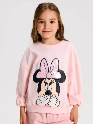 Sinsay - Bluza z ozdobną kokardą Minnie Mouse - różowy