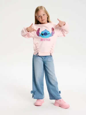 Sinsay - Bluza z ozdobnym wiązaniem Stitch - fioletowy