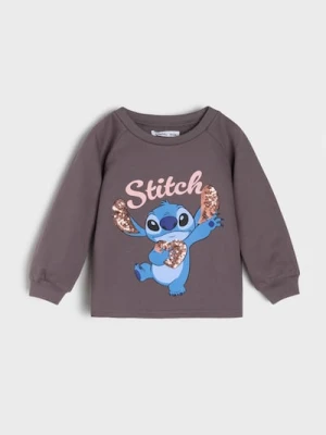 Sinsay - Bluza z ozdobnymi cekinami Stitch - szary