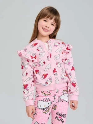 Sinsay - Bluza z ozdobnymi falbanami Hello Kitty - różowy
