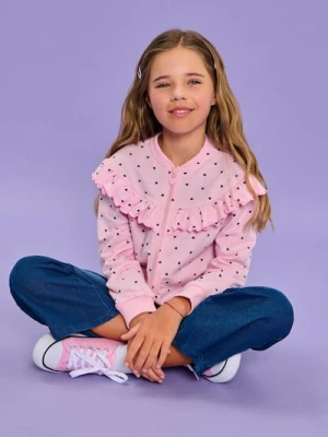 Sinsay - Bluza z ozdobnymi falbanami - różowy