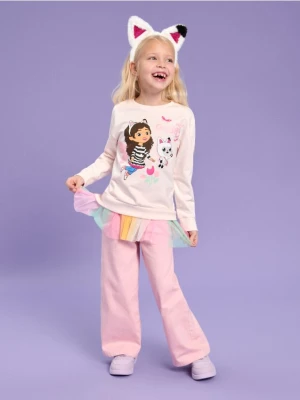 Sinsay - Bluza z tiulową baskinką Gabby's Dollhouse - kremowy