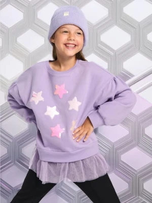 Sinsay - Bluza z tiulowym dołem - fioletowy