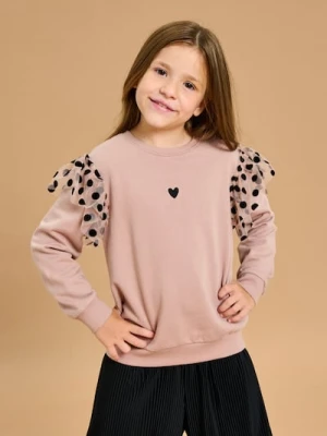 Sinsay - Bluza z tiulowymi falbankami - różowy