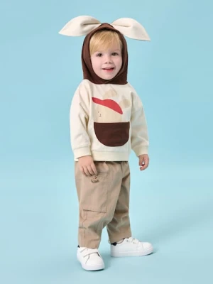 Sinsay - Bluza z uszami królika - kremowy