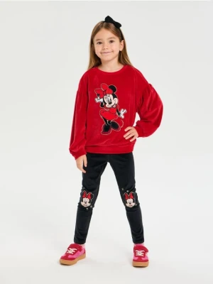 Sinsay - Bluza z welurowym wykończeniem Minnie Mouse - czerwony