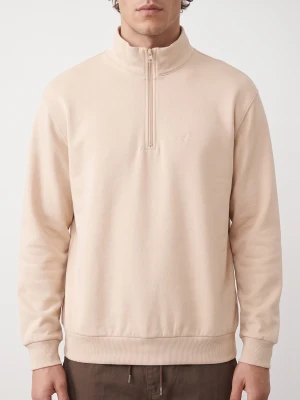 Sinsay - Bluza ze stójką i krótkim zamkiem - beżowy