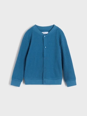 Sinsay - Bluza ze strukturalnej dzianiny na zatrzaski - niebieski